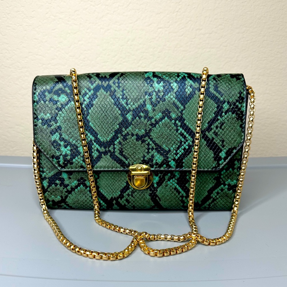 Green Snake Pattern Purse